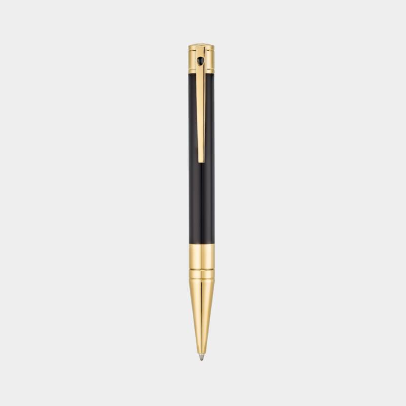 ST DUPONT YELLOW GOLD FINISH BLACK BALLPOINT PEN - Zakaa Urban