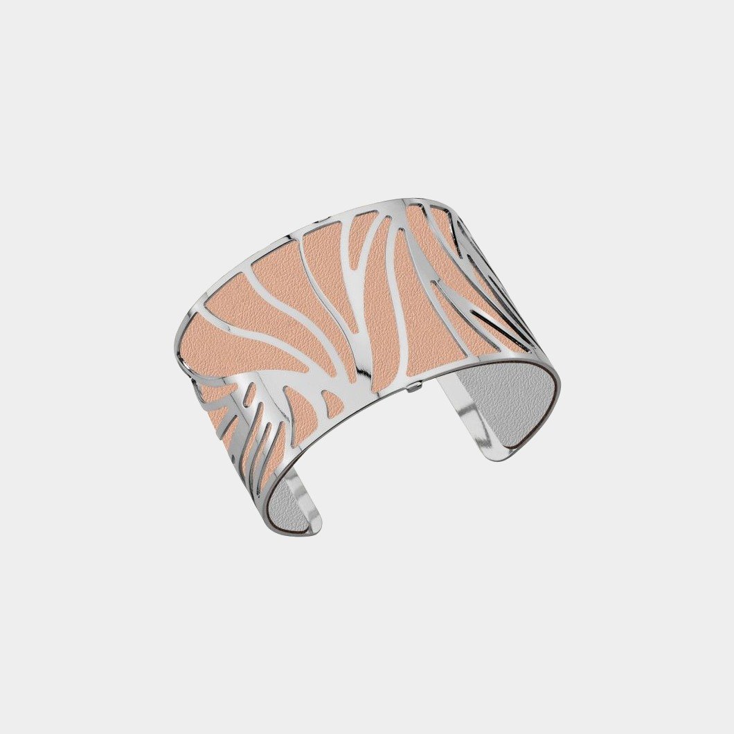LES GEORGETTE 40MM SILVER FINISH LIGHT, BROWN LEATHER - Zakaa Urban