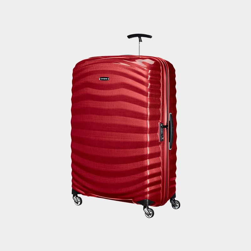 SAMSONITE LITE SHOCK SPORT SPINNER 81/30 8512 OFF WHITE/RED - Zakaa Urban