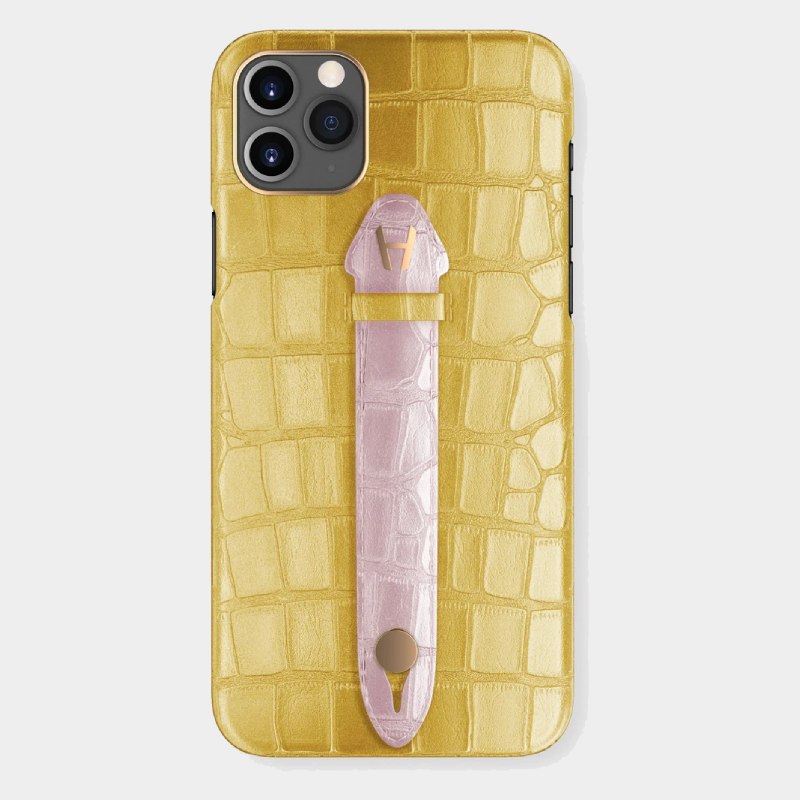 IPHONE 11 PRO ALLIGATOR FINGER CASE PINK-ROSE GOLD - Zakaa Urban