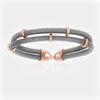 DOUBLE BONE GRAY STINGRAY BRACELET WITH ROSE GOLD BEADS (UNISEX) - Zakaa Urban
