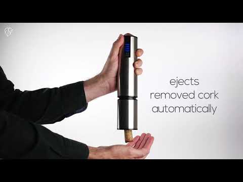Elis Touch Rechargeable electric corkscrew in stainless steel with battery 27 cm