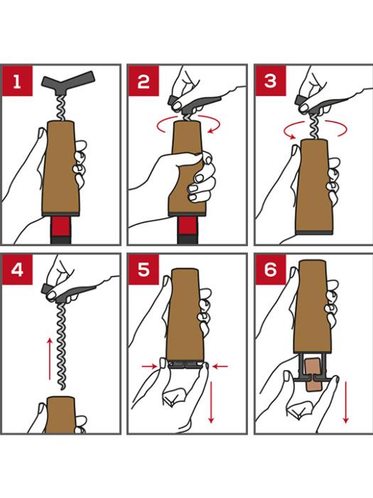 Vigne Continuous turn Corkscrews in wood with zamac handle 18 cm - 7in. - Zakaa Urban
